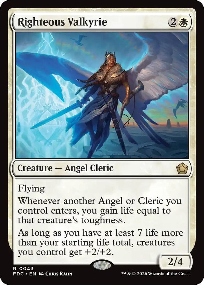 Image for Righteous Valkyrie (43) (FDC) - Magic: The Gathering