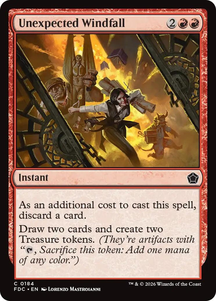 Image for Unexpected Windfall (184) (FDC) - Magic: The Gathering