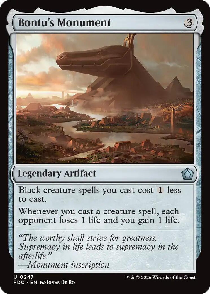 Image for Bontu's Monument (247) (FDC) - Magic: The Gathering