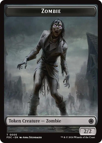 Image for Zombie // Zombie Knight Double-Sided Token (5 // 6) (FDC) - Magic: The Gathering