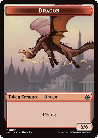 Image for Dragon (0009) // Treasure Double-Sided Token (9 // 16) (FDC) - Magic: The Gathering