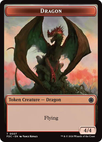 Image for Dragon (0007) // Treasure Double-Sided Token (7 // 16) (FDC) - Magic: The Gathering
