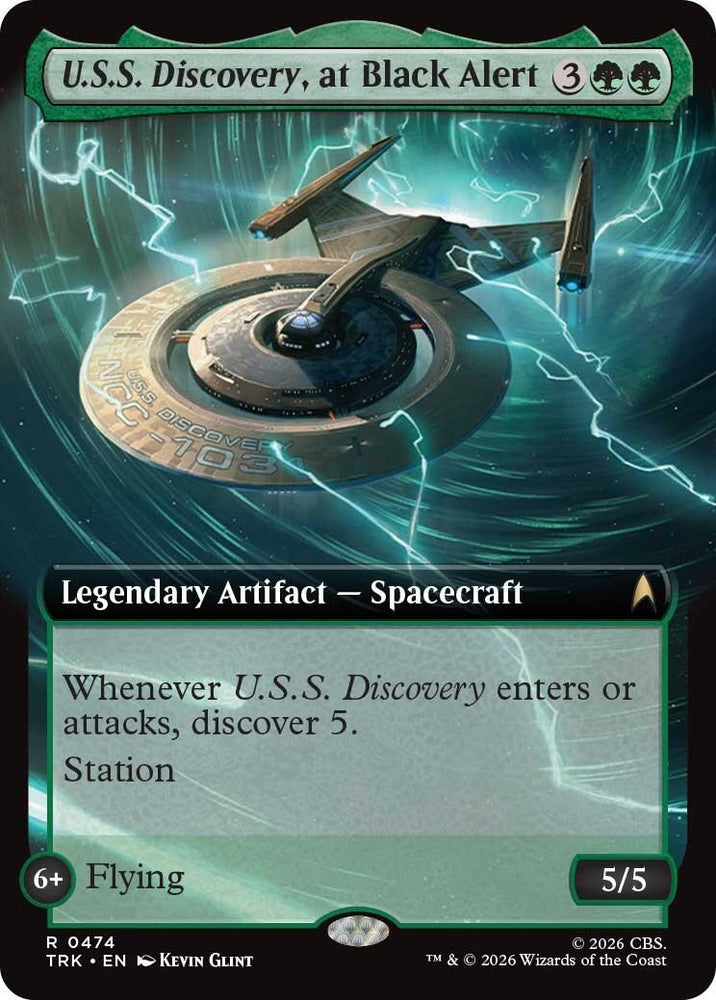 Image for U.S.S. Discovery, at Black Alert (Extended Art) (474) (TRK) - Magic: The Gathering