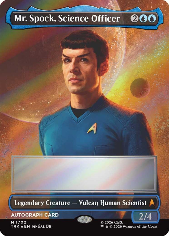 Image for Mr. Spock, Science Officer (Borderless) (Signed) (1702) (TRK) - Magic: The Gathering