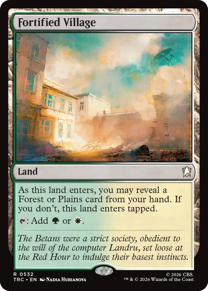 Image for Fortified Village (Surge Foil) (532) (TRC) - Magic: The Gathering