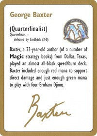 1996 George Baxter Biography Card (WCD)