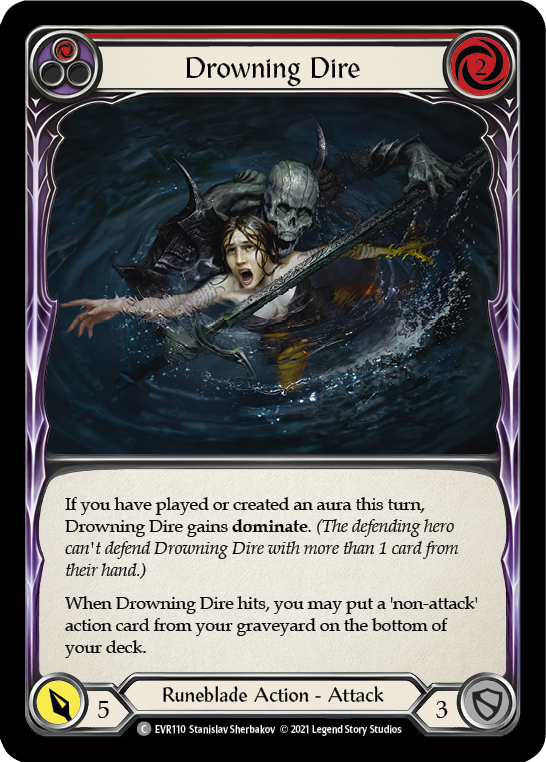 Drowning Dire (Red) [EVR110] 1st Edition Rainbow Foil