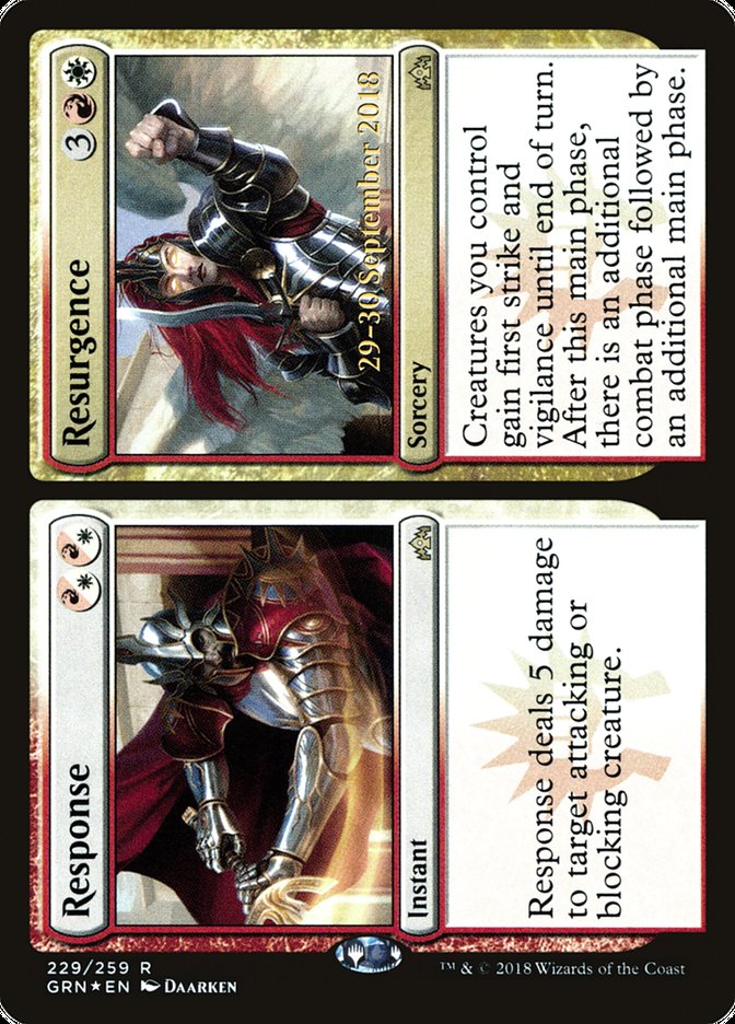 Response // Resurgence  (Prerelease) [Guilds of Ravnica Prerelease Promos]