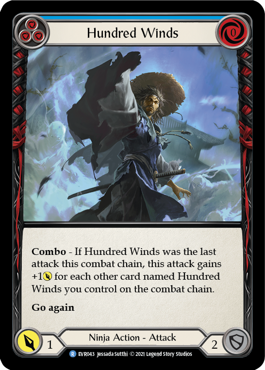 Hundred Winds (Blue) [EVR043] 1st Edition Rainbow Foil
